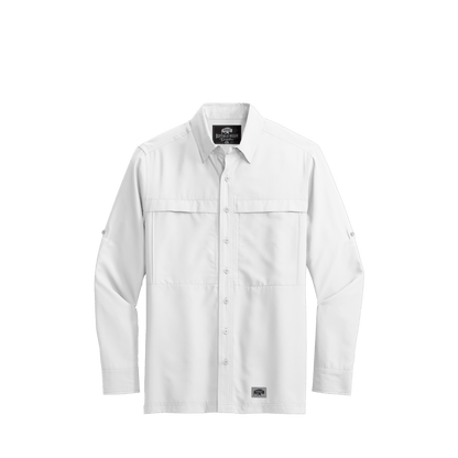 BRO Long Sleeve Daybreak UV Vented Shirt in White – front view