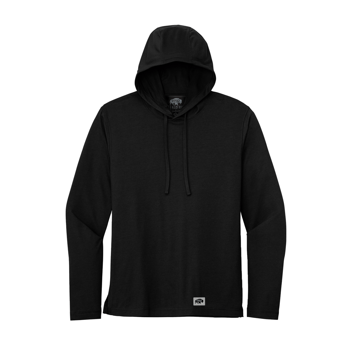 BRO Lightweight Wicking Hoodie in Black – front view