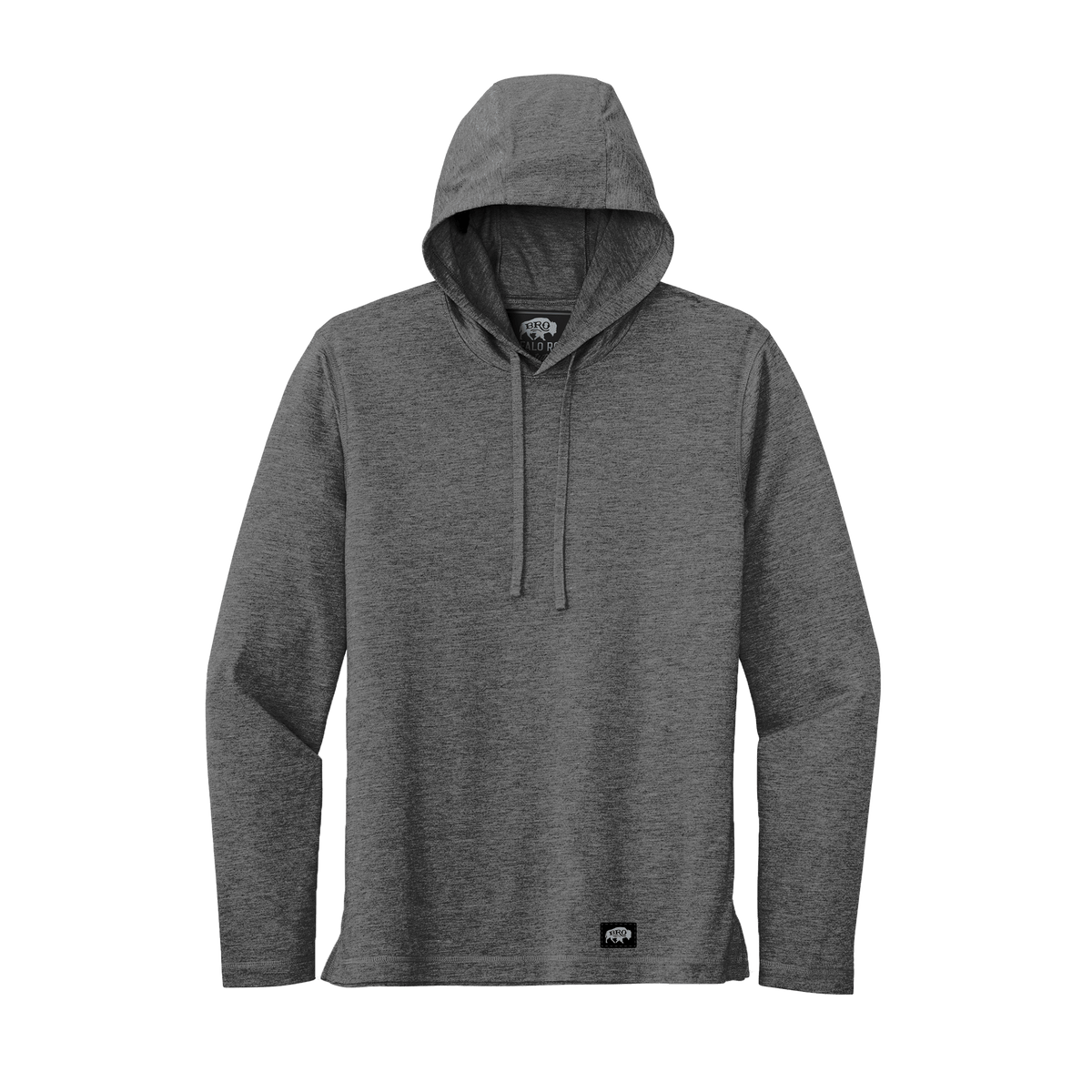 BRO Lightweight Wicking Hoodie in Dark Grey Heather – front view