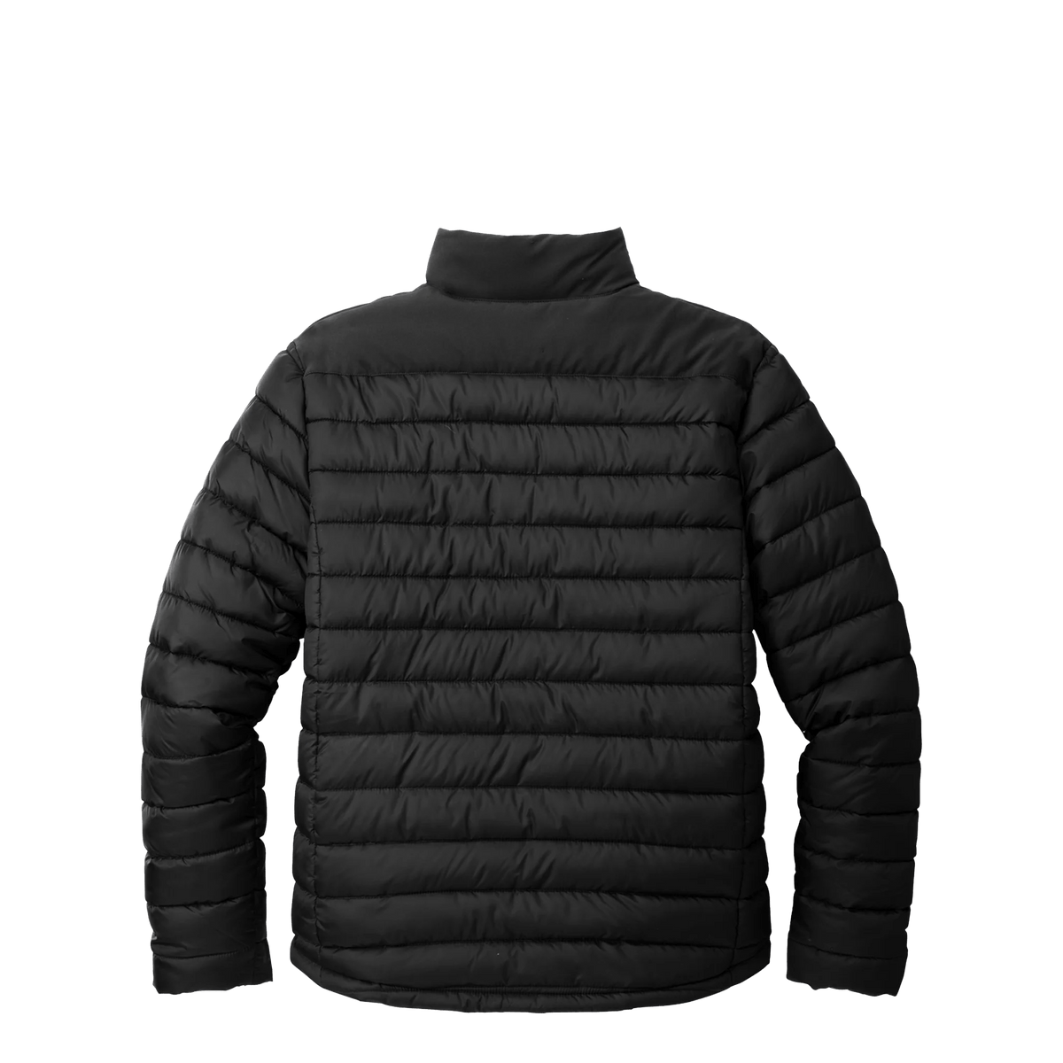 BRO Lightweight Insulated Puffer Jacket in Black – back view