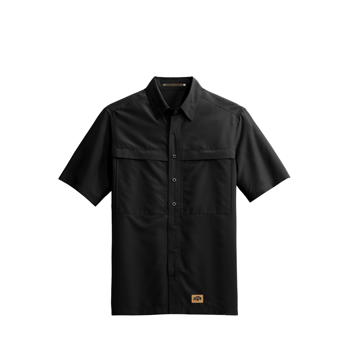 BRO Short Sleeve Daybreak UV Vented Shirt in Black – front view