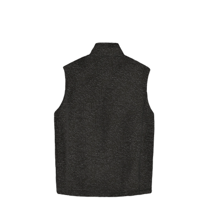 BRO Sweater Fleece Vest in Heather Black – back view