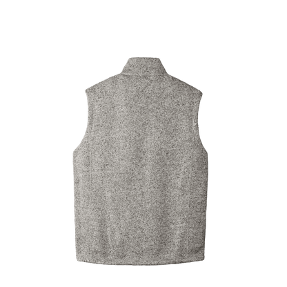 BRO Sweater Fleece Vest in Heather Grey – back view