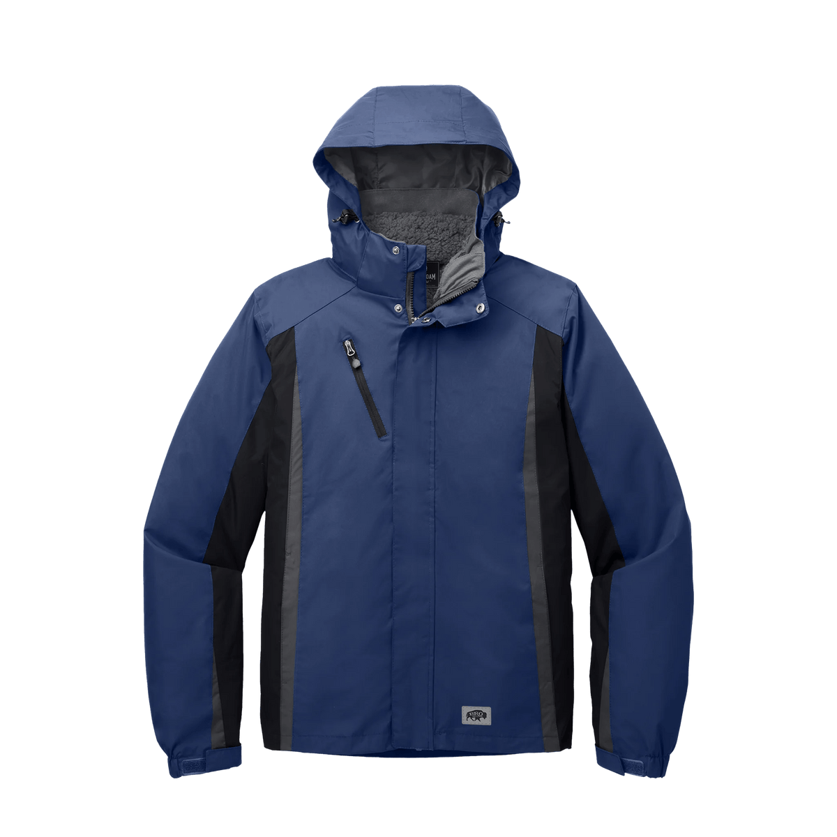 BRO 3-in-1 Waterproof Two-Tone Work Jacket in Admiral Blue, Black and Magnet – front view