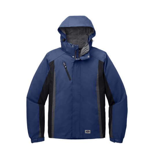 BRO 3-in-1 Waterproof Two-Tone Work Jacket in Admiral Blue, Black and Magnet – front view
