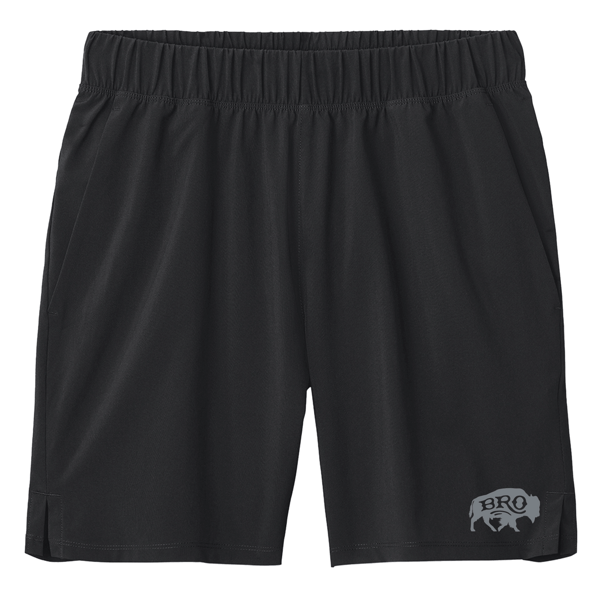 BRO 7-Inch Inseam Performance Short in Black – front view