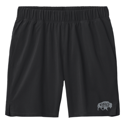 BRO 7-Inch Inseam Performance Short in Black – front view