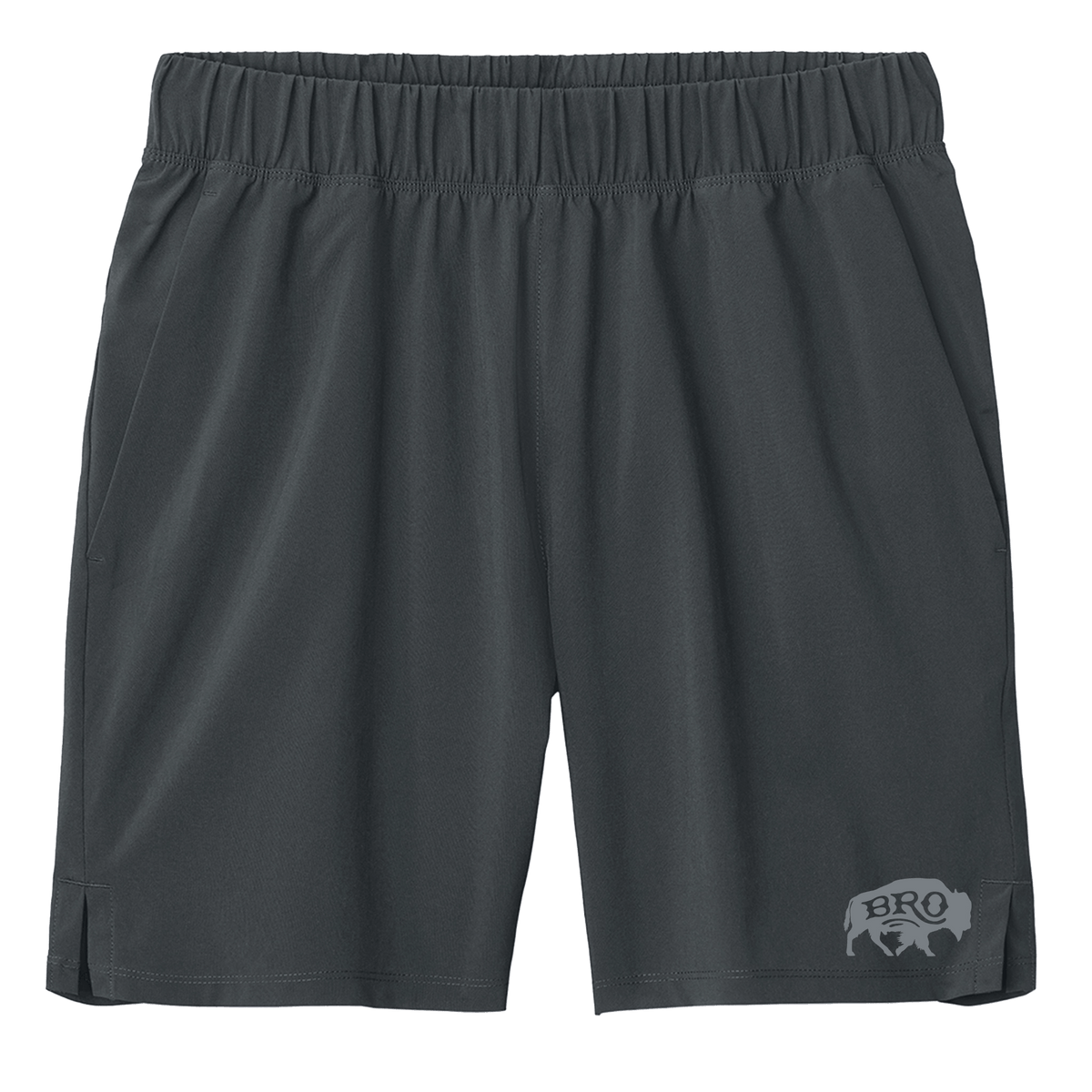 BRO 7-Inch Inseam Performance Short in Grey – front view