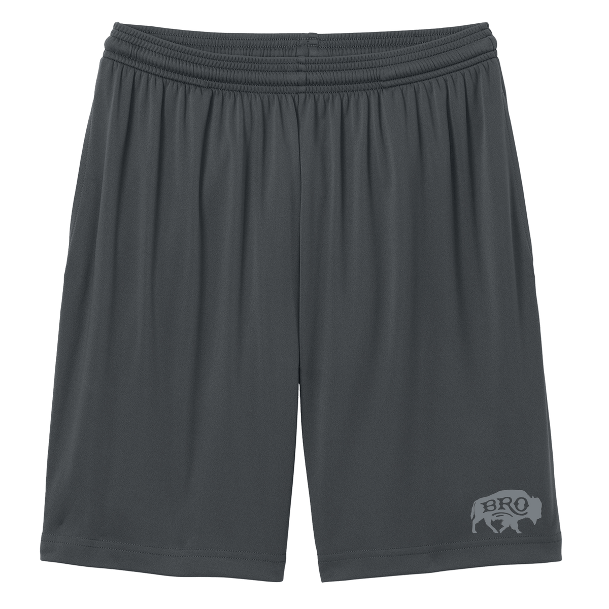 BRO 7-Inch Inseam Stretch Shorts in Grey – front view