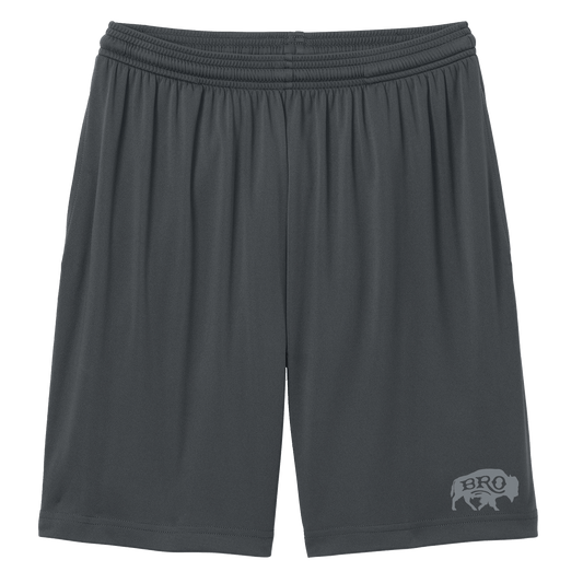 BRO 7-Inch Inseam Stretch Shorts in Grey – front view