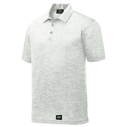 BRO Heathered Polo Shirt in Silver Electric – three-quarter view