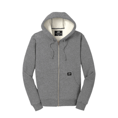 BRO Heavyweight Full-Zip Fleece Hoodie in Grey – front view