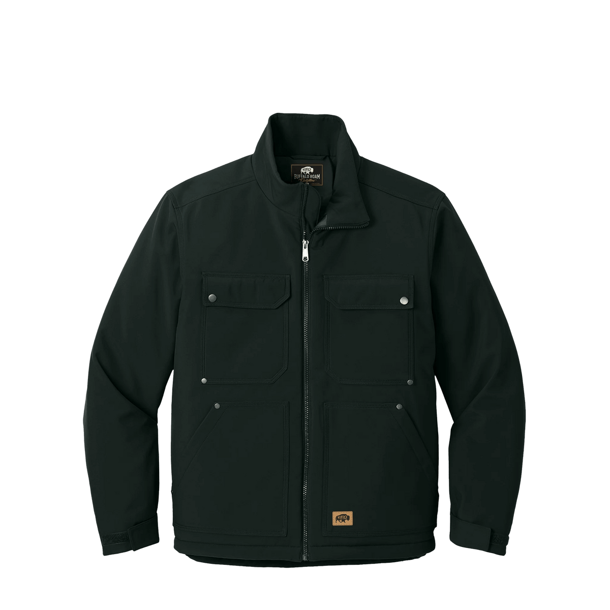 BRO Insulated Soft Shell Work Jacket in Black – front view