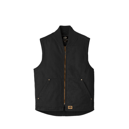 BRO Insulated Duck Work Vest in Black – front view
