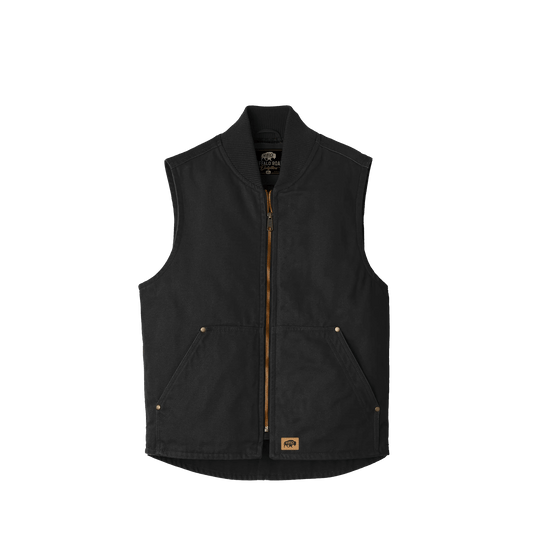 BRO Insulated Duck Work Vest in Black – front view