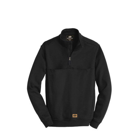 BRO Half-Zip Job Shirt in Black – front view