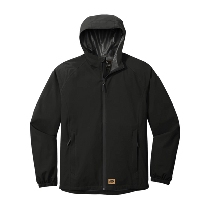 BRO Lightweight Waterproof Rain Jacket in Deep Black – front view