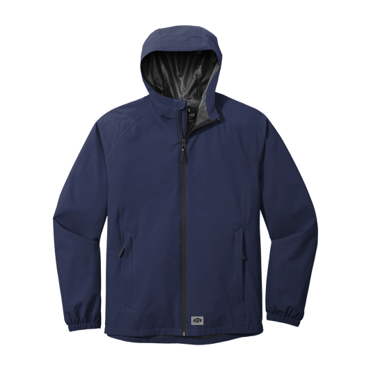 BRO Lightweight Waterproof Rain Jacket in True Navy – front view
