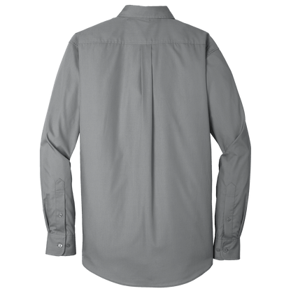 BRO Long Sleeve Standard Button-Down Work Shirt in Grey – back view