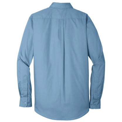 BRO Long Sleeve Standard Button-Down Work Shirt in Light Blue – back view