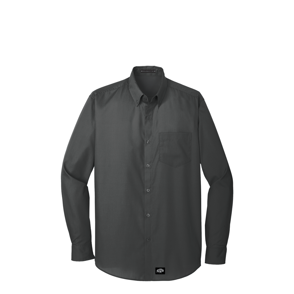 BRO Long Sleeve Standard Button-Down Work Shirt in Graphite – front view