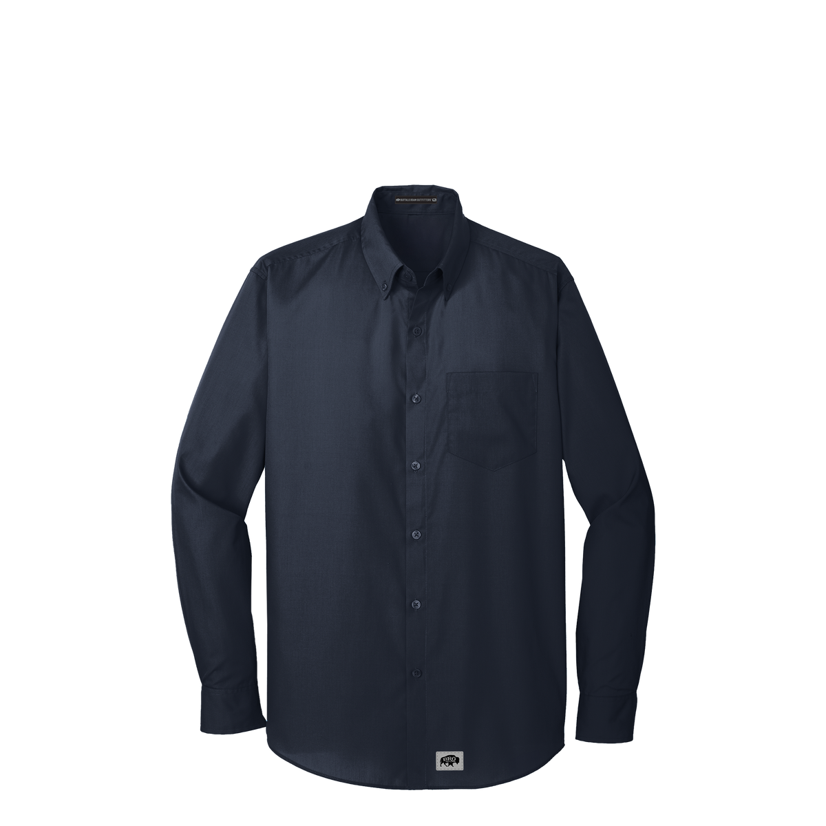 BRO Long Sleeve Standard Button-Down Work Shirt in True Navy – front view