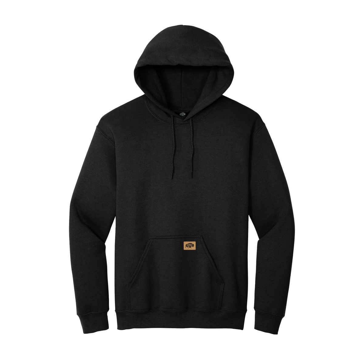 BRO Midweight Pullover Hoodie in Black – front view
