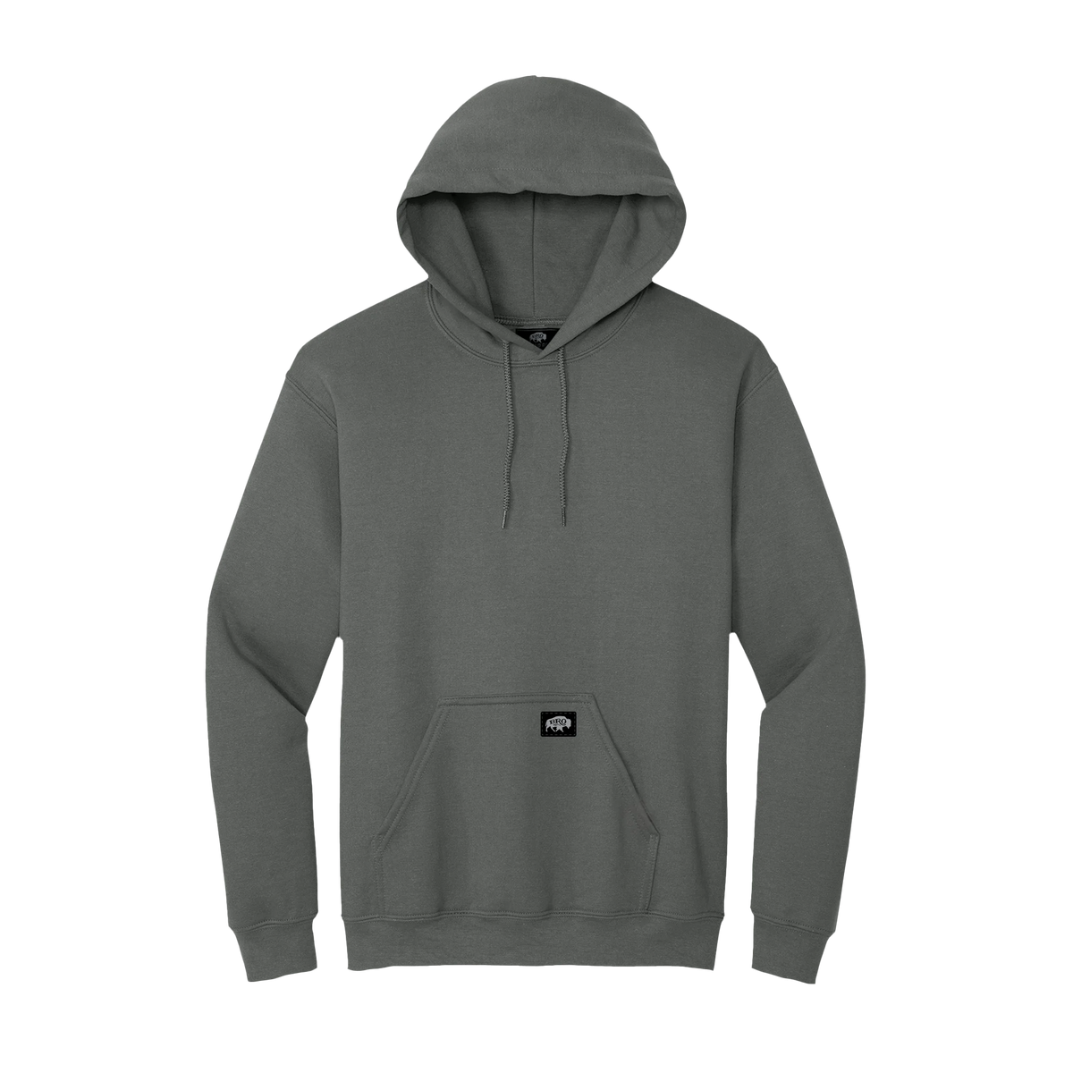 BRO Midweight Pullover Hoodie in Charcoal – front view