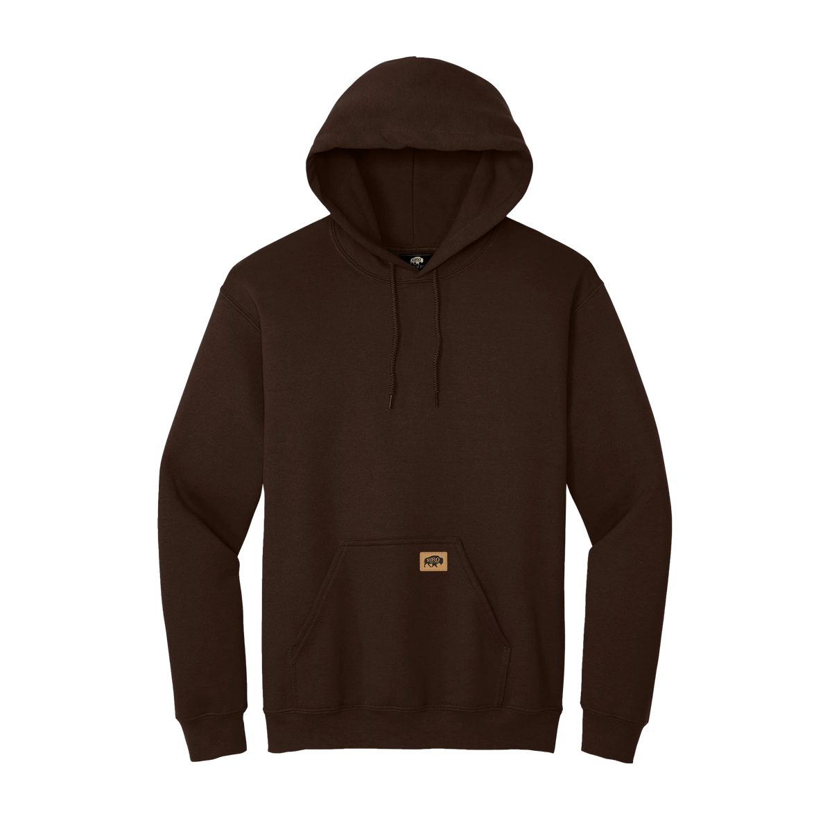 BRO Midweight Pullover Hoodie in Dark Chocolate – front view