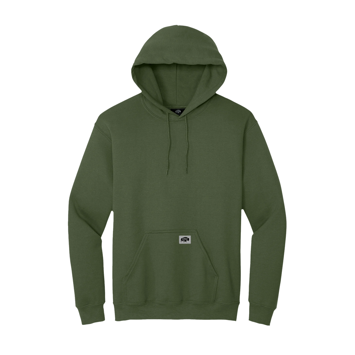 BRO Midweight Pullover Hoodie in Military Green – front view