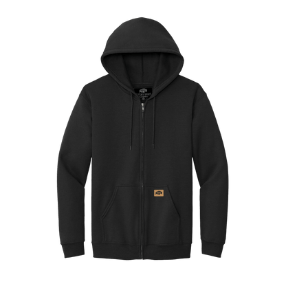 BRO Midweight Full-Zip Hoodie in Black – front view