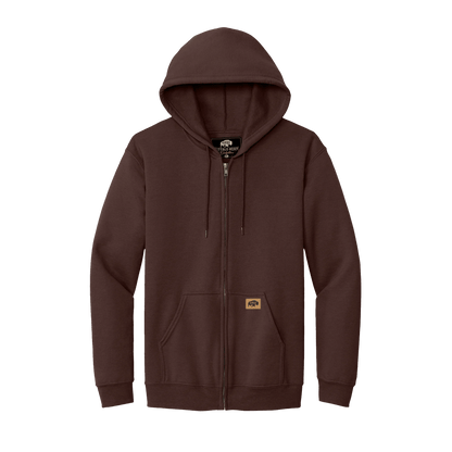 BRO Midweight Full-Zip Hoodie in Dark Chocolate – front view
