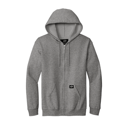 BRO Midweight Full-Zip Hoodie in Grey – front view