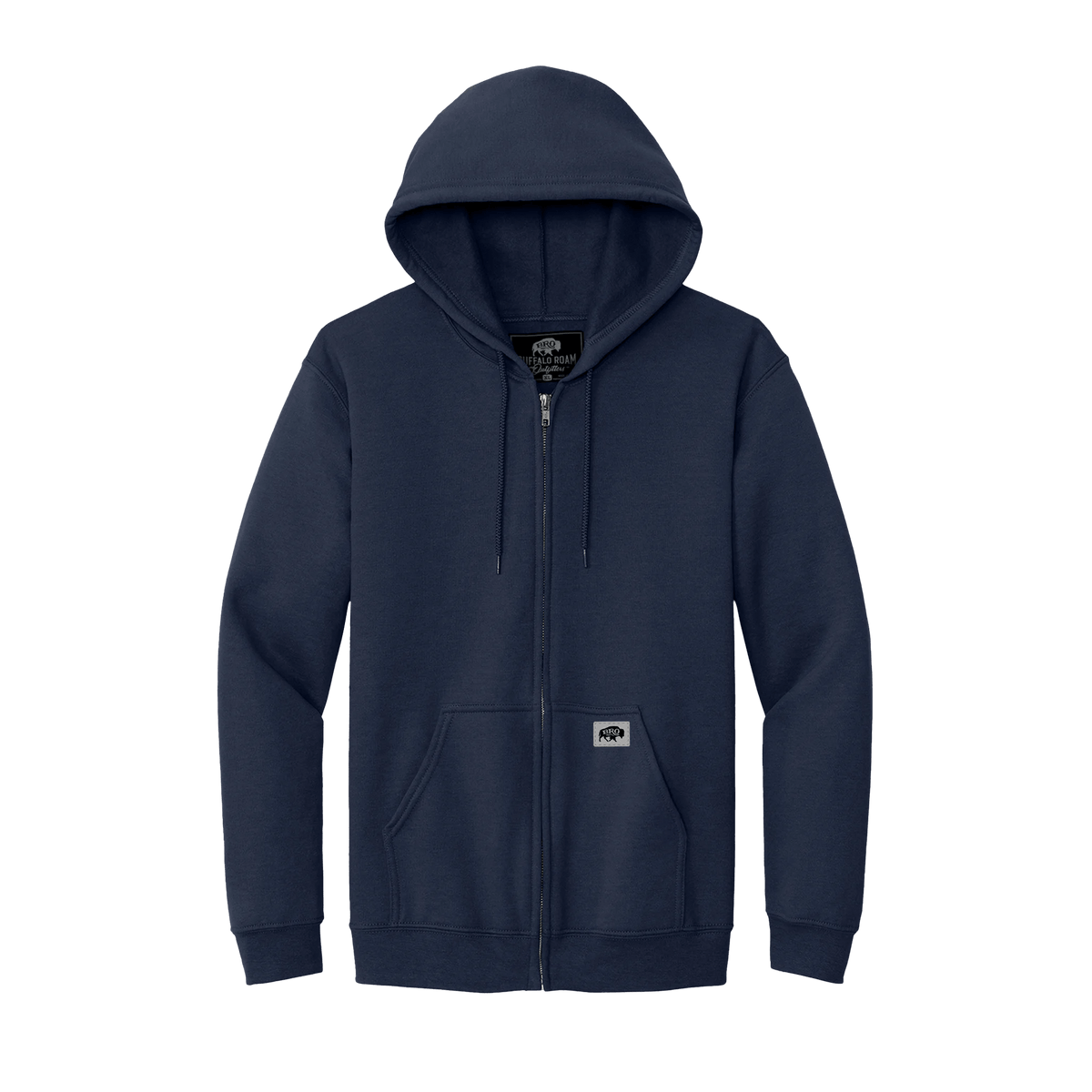 BRO Midweight Full-Zip Hoodie in Navy – front view
