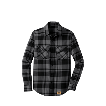 BRO Mixed Flannel Shirt in Black and Grey plaid – front view