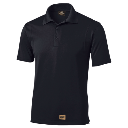 BRO Performance Polo Shirt in Black – front three-quarter view