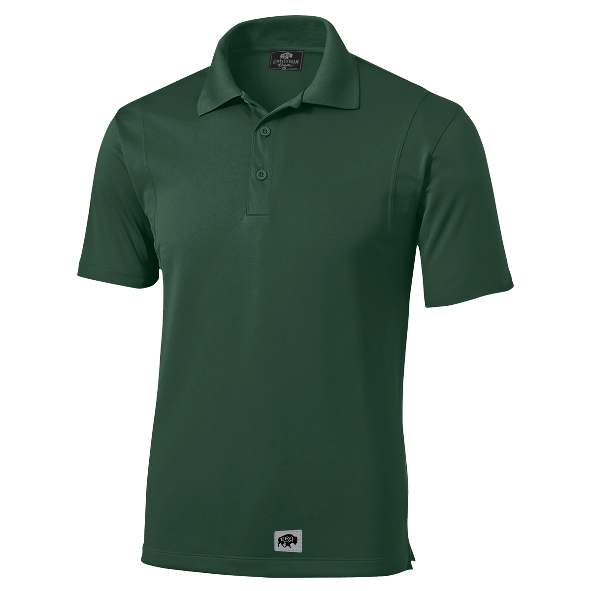 BRO Performance Polo Shirt in Forest Green – front three-quarter view