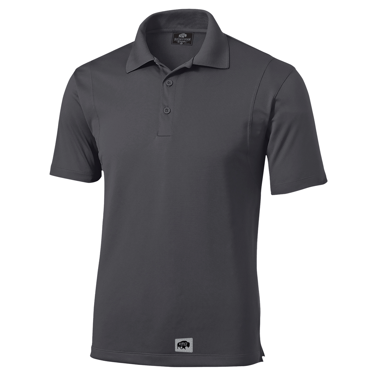 BRO Performance Polo Shirt in Iron Grey – front three-quarter view