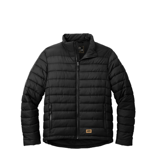 BRO Lightweight Insulated Puffer Jacket in Black – front view