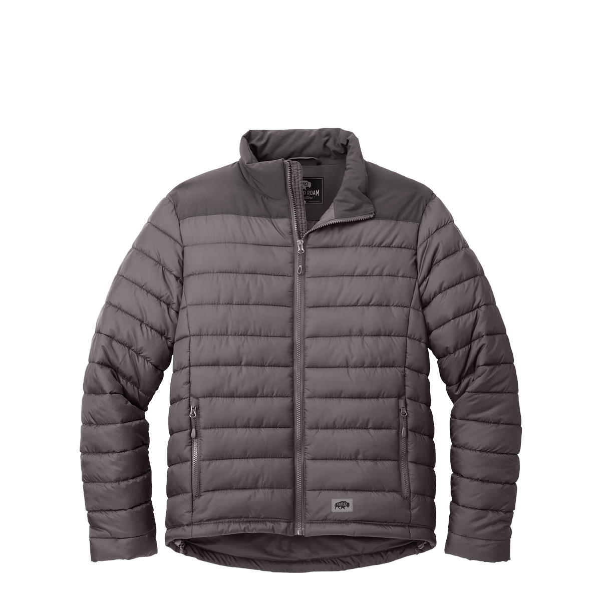 BRO Lightweight Insulated Puffer Jacket in Smoke Grey – front view