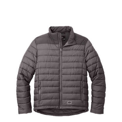 BRO Lightweight Insulated Puffer Jacket in Smoke Grey – front view
