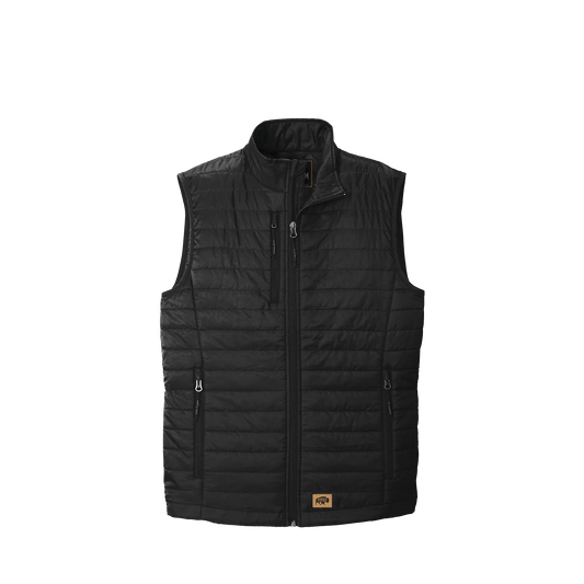 BRO Lightweight Insulated Puffer Vest in Black – front view