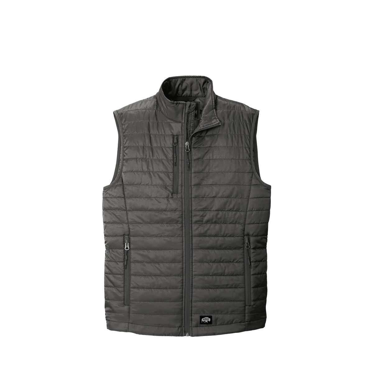 BRO Lightweight Insulated Puffer Vest in Graphite – front view