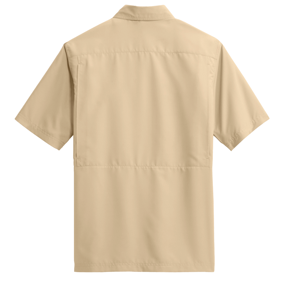 BRO Short Sleeve Daybreak UV Vented Shirt in Oat – back view