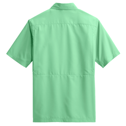 BRO Short Sleeve Daybreak UV Vented Shirt in Seafoam – back view