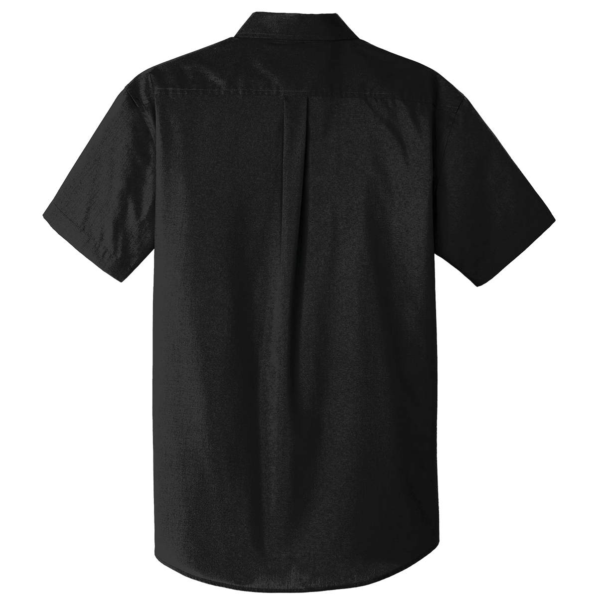 BRO Short Sleeve Classic Button-Down Work Shirt in Black – back view