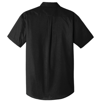 BRO Short Sleeve Classic Button-Down Work Shirt in Black – back view
