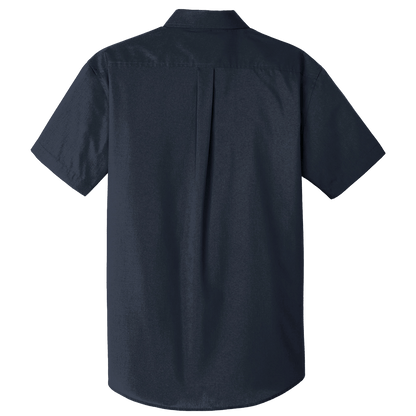 BRO Short Sleeve Classic Button-Down Work Shirt in Navy – back view