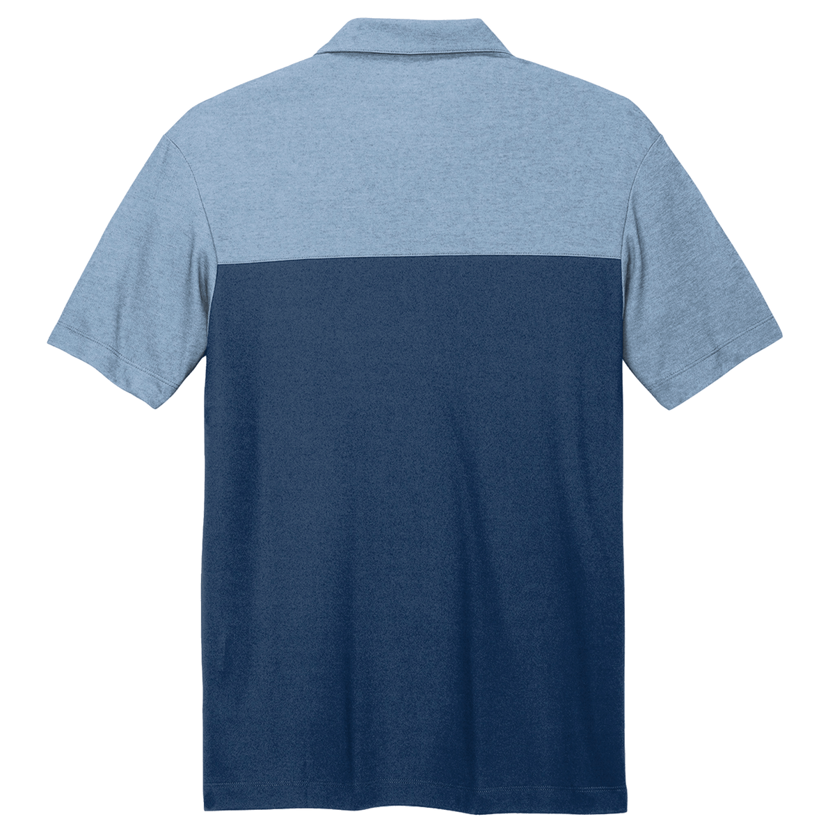 BRO Two-Tone Blended Polo in Aegean Blue – back view