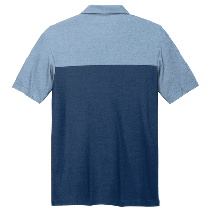 BRO Two-Tone Blended Polo in Aegean Blue – back view